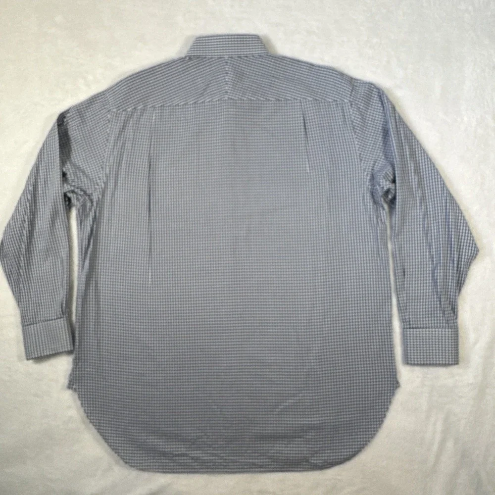 Charles Tyrwhitt Men's 17.5 36 Blue White‎ Check Cotton Dress Shirt